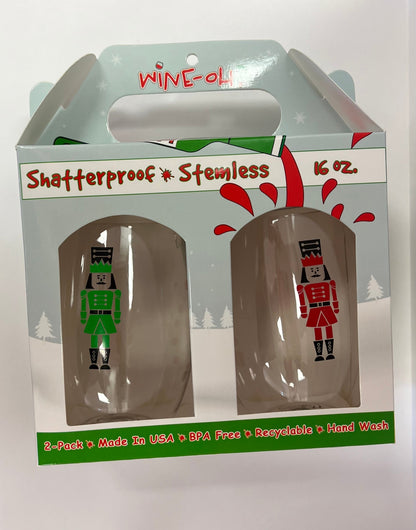 2 PK Nutcracker Wine Glasses